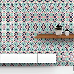 ArtzFolio Printed UV-Resistant Anti-Bacterial Ikat Geometric Folklore Peel & Stick Wallpaper-image-58
