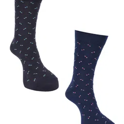 Force NXT Men Pack Of 2 Patterned Calf-Length Socks-17
