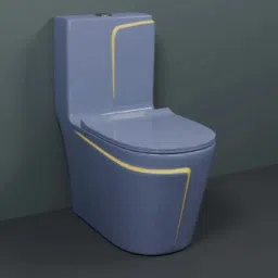 C013 Premium Grey commode with Yellow Finishing Line and Round Flush Button Western Commode-16