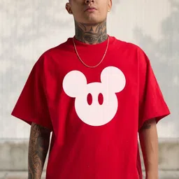 Cool Plus Mikki Men Mickey Mouse Graphic Printed Round Neck Cotton Oversized T-shirt-picture-49