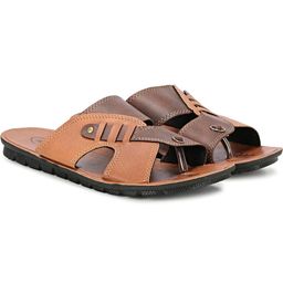 RIFOF Men Brown PU Flip Flops-image-97
