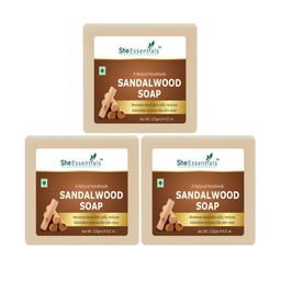 She Essentials Set Of 3 Natural Sandalwood Bath Soap- 125g Each-18