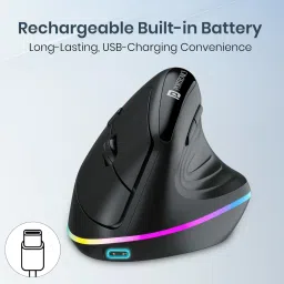 Black Portronics Toad Ergo 3 Wireless Mouse with 6D Buttons & 2400 DPI image 5