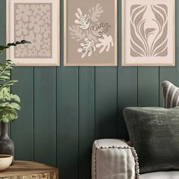 Kotart Brown & Grey 3 Pieces Modern Wooden Wall Arts-picture-8