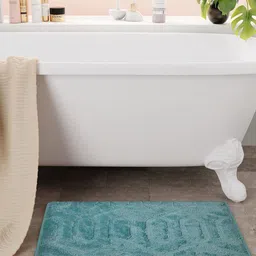Bichauna Element Blue & White Anti-Skid & Non-Slip Rectangular 1300-GSM Bath Rug-picture-23