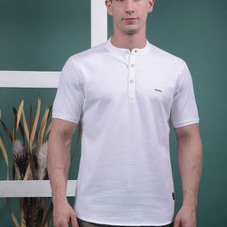 COBB Men Solid Henley Neck Cotton Slim Fit T-shirt-image-92