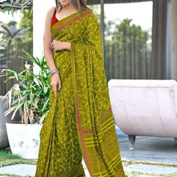 Pandadi Saree Floral Printed Block Print Regular Sarees-8