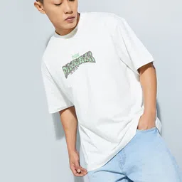max Men Graphic Printed Round Neck Cotton Oversized T-shirt-image-77