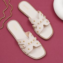 POPPYPINK Women Embellished Square Toe Open Toe Flats-image-73