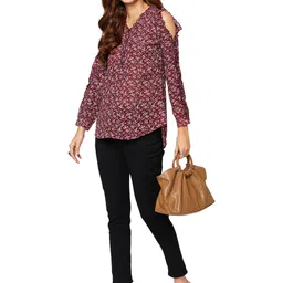 G0-4 IT Women Floral Printed Cold-Shoulder Ruffles Georgette Top-picture-40