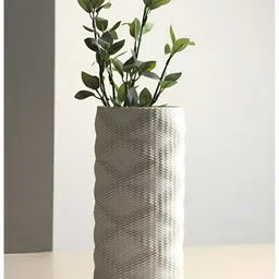 HABERE INDIA White Textured Ceramic FlowerVases-image-77