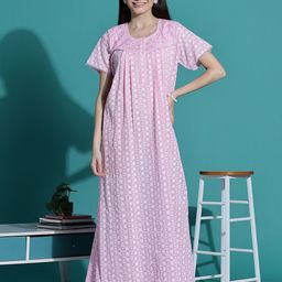 9shines Women Label Embroidered Maxi Nightdress-image-59