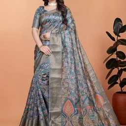 DAATAR Floral Printed Zari Saree-picture-46