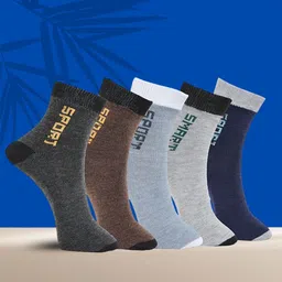 MJE Pack Of 5 Printed Mid Rise Ankle Length Socks-image-94