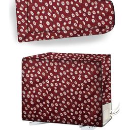 The Furnishing Tree 1 Ton Split AC Cover for Indoor and Outdoor Units Floral Pattern Red White-image-74