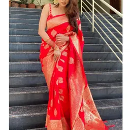 INDIOTSAV Woven Design Zari Banarasi Saree-image-45