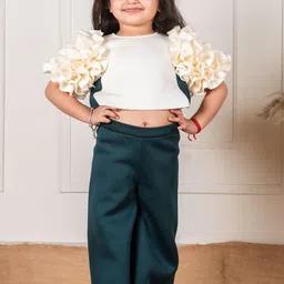 Li'l Angels Kids-Girls Solid Top With Trouser-image-25
