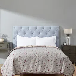 MYTRIDENT White & Grey Microfiber AC Room Double Bed Dohar-image-70