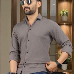 INDICLUB Men Solid Relaxed Casual Shirt-image-5
