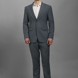 Louis Philippe Textured Slim Fit Single Breasted Notched Collar 2-Piece Formal Suit-image-11