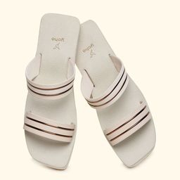 yoho Indiglo Women Striped Open Toe Flats with Western-Embellished image 5