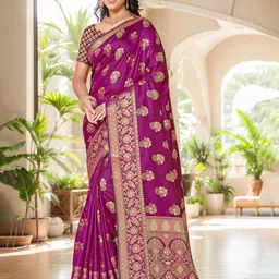Anouk Ethnic Motifs Woven Design Zari Banarasi Saree-41
