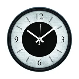 Aura Black & Grey Analogue Round Shaped Contemporary Wall Clock-10