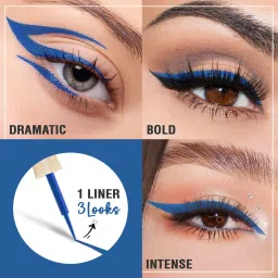 glamveda Super Matte Liquid Eyeliner Intense Blue | 24 hour Long stay | Quick Drying 4.5 ml image 2