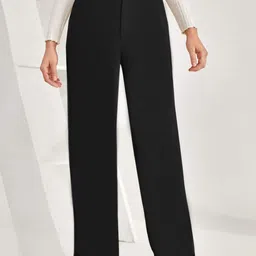 KERI PERRY Women Relaxed Straight Leg High-Rise Trousers-image-12
