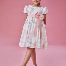 MASTARANG Floral Print Flutter Sleeve Fit & Flare Dress-37