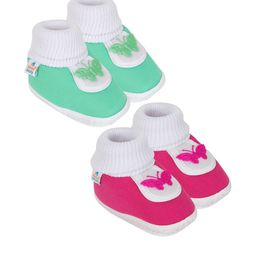 NESKA MODA Kids-Unisex Sea Green Cotton Booties-picture-34