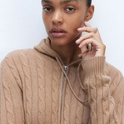 H&M Cable-Knit Zip-Through Hoodie-image-68