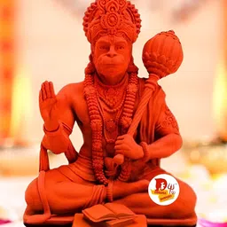 DARIDRA BHANJAN Orange Colored Lord Hanuman ji Religious Idol Showpiece-image-82
