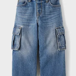 THE CHILDREN'S PLACE Boys Mid-Rise Light Fade Baggy Cargo Jeans-picture-27
