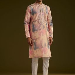 KALKI Fashion Men Printed Regular Thread Work Kurta with Pyjamas-36