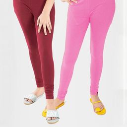 Tik Tok WEARS Girls Pink Churidar Length Leggings-picture-19