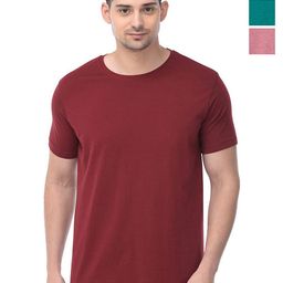 COLOR CAPITAL Unisex Pack Of 3 Solid Round Neck Cotton T-shirts-image-72