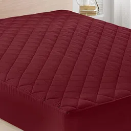 RF RELAXFEEL Maroon Water Resistant Breathable Mattress Protector-image-96