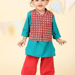 Fabindia Cotton Hand Block Printed 3pc Kurta Set-24