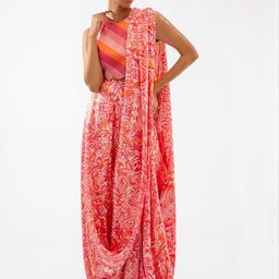 PYOS Floral Pure Georgette Saree-image-65