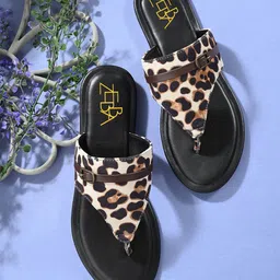 Zebba Women Printed T-Strap Flats-image-80