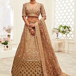 DIVASTRI Embroidered Thread Work Semi-Stitched Lehenga With Unstitched Blouse & Dupatta-picture-31