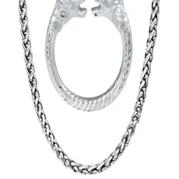 Anvika Stainless Steel Chain With Tiger Face Kada-19