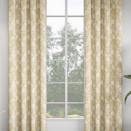 GM Beige & White Set of 2 Floral Room Darkening Door Curtain-image-93