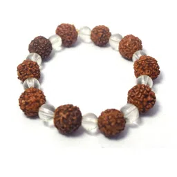 Divine souvenirs Unisex Rudraksha Beaded Elasticated Bracelet-73
