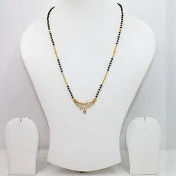 SONI DESIGNS Gold-Plated Brass Artificial Stones & Beads Mangalsutra-picture-0