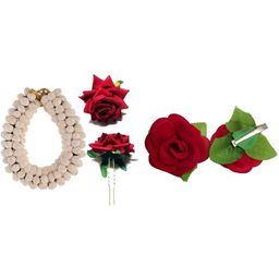 Blubby Set Of 5 Gajra Rose Clip Hair Accessory Set-43