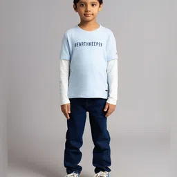 Ed-a-Mamma Boys Bio Finish Typography Printed Round Neck Cotton T-shirt-image-9