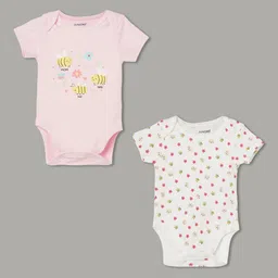 Juniors by Lifestyle Infant Girls Pack Of 2 Printed Pure Cotton Bodysuits-image-13