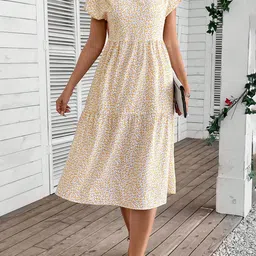 JC Mode Floral Print A-Line Midi Dress-image-70